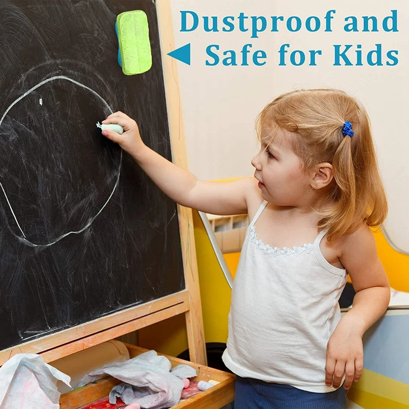 6Pcs Microfiber Dustless Chalk Eraser Magnetic Chalkboard Eraser Multipurpose Cleaning Duster Washable Reusable Eraser