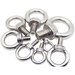304 Stainless Steel Eye Bolt M4 M5 M6 M8 M10 DIN580 Marine Lifting Eye Screws Ring Loop Hole for Cable Rope Eyebolt