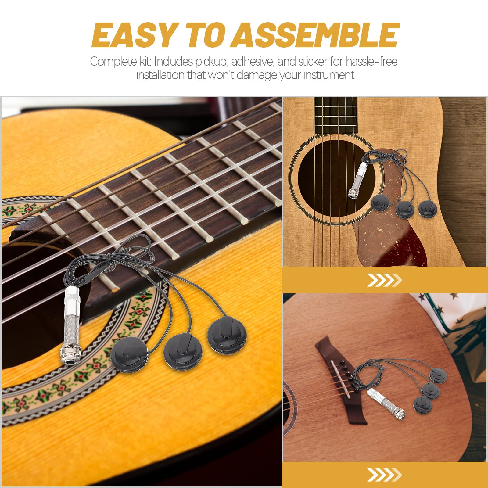 

Guitar Pickup Multifunctional Sound for Black Plastic Electronics Acoustic System