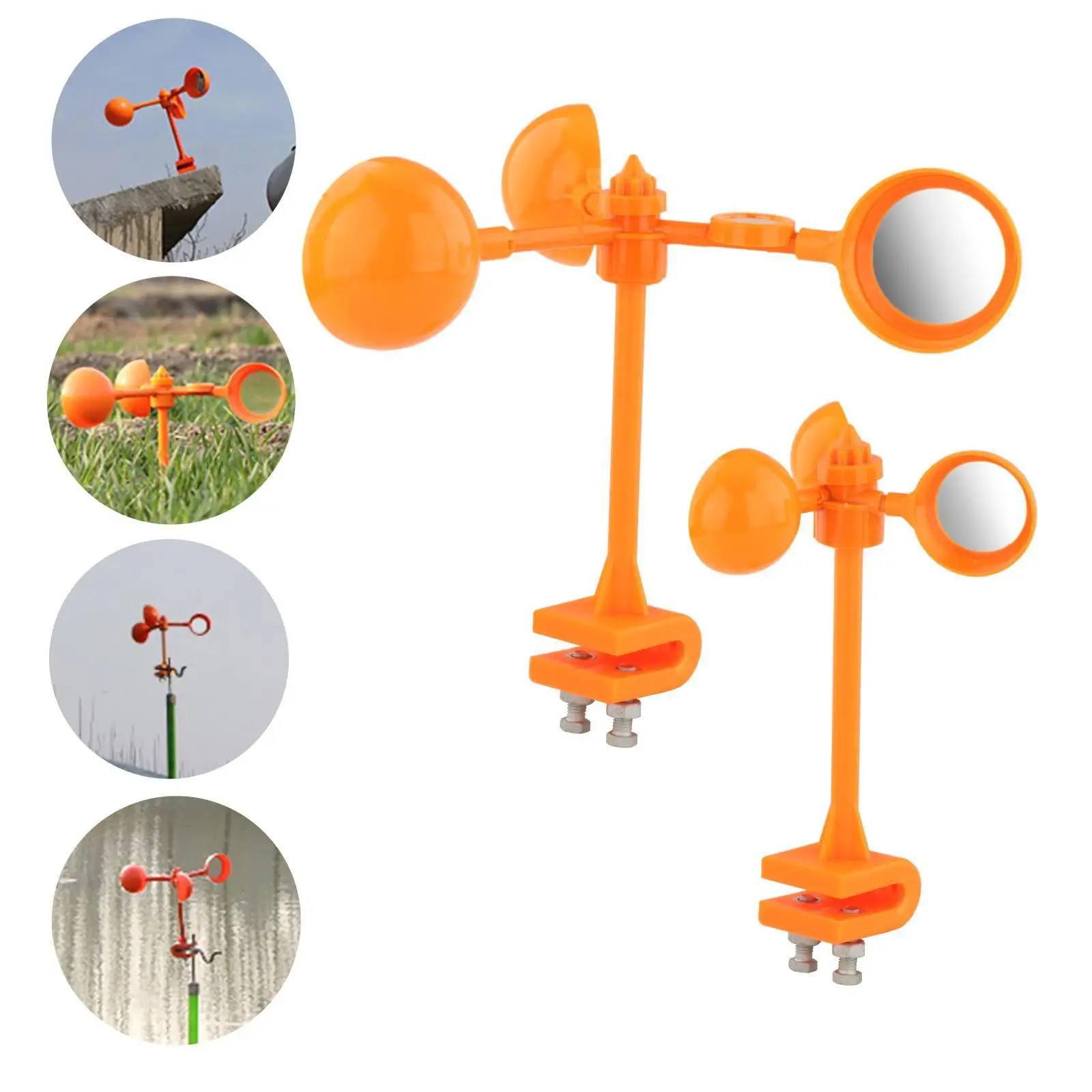 360° Reflective Rotating Wind Supplies Bird Orange Deterrent Lawn Garden Farm