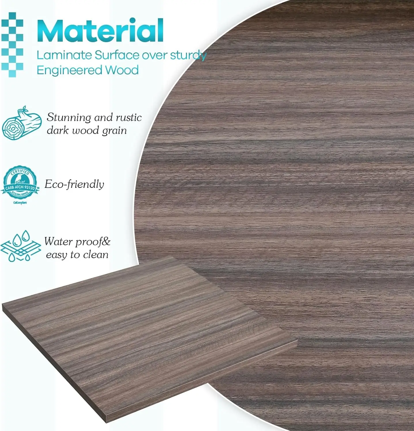 Kaboon-Solid de uma peça de mesa para Sit Stand Desk, mesas duplas, L Desk, bancada de madeira, DIY, casa, 36x24 polegadas