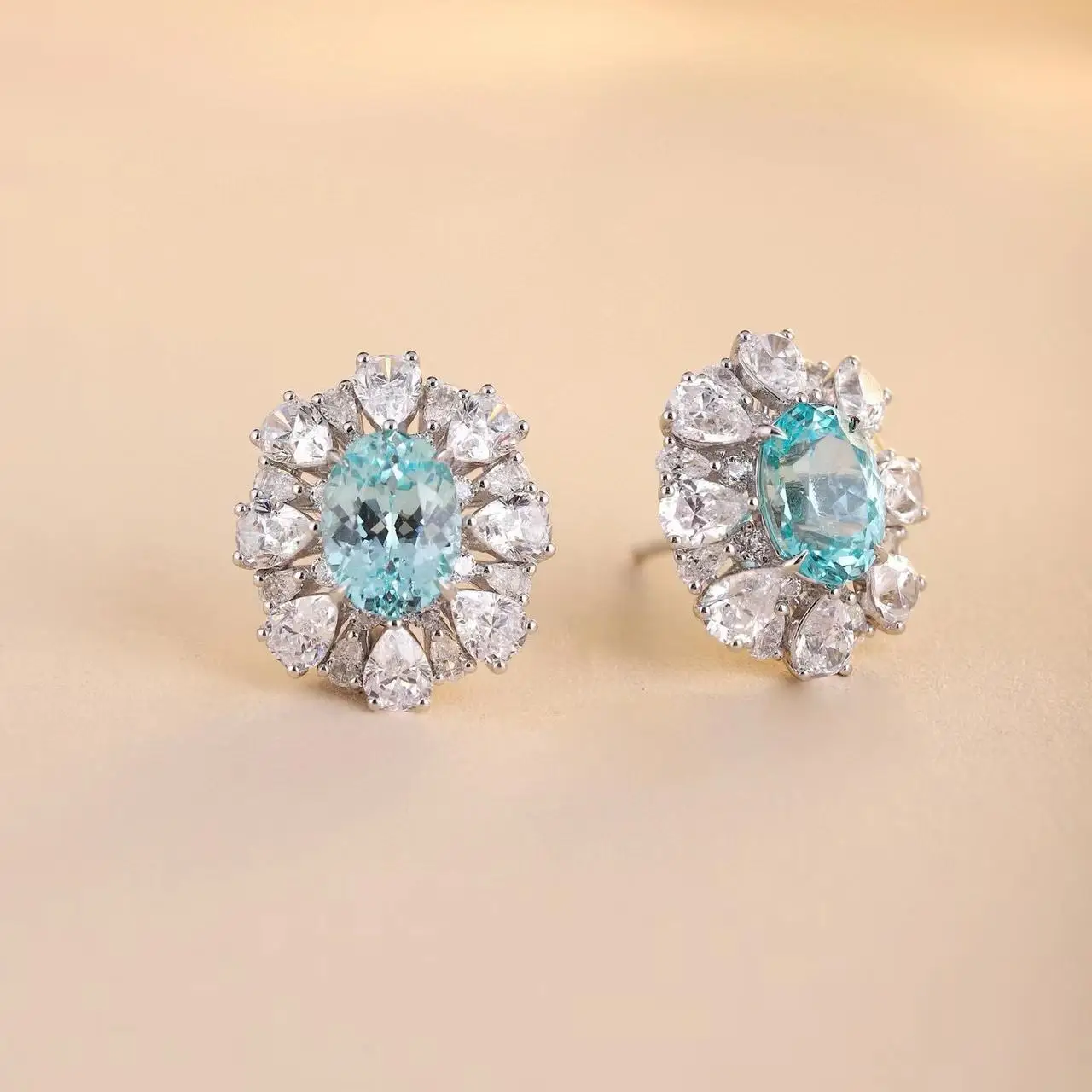 Pirmiana New S925 Silver 4.2ct Lad Grown Paraiba Ring High Fine Jewelry for Women Party Gift