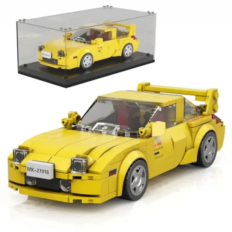 

Initial D RX-7 Model Car Building Blocks with Display Case, 27016 Model Car Kits Speed Champion Building Building Kits for Adul