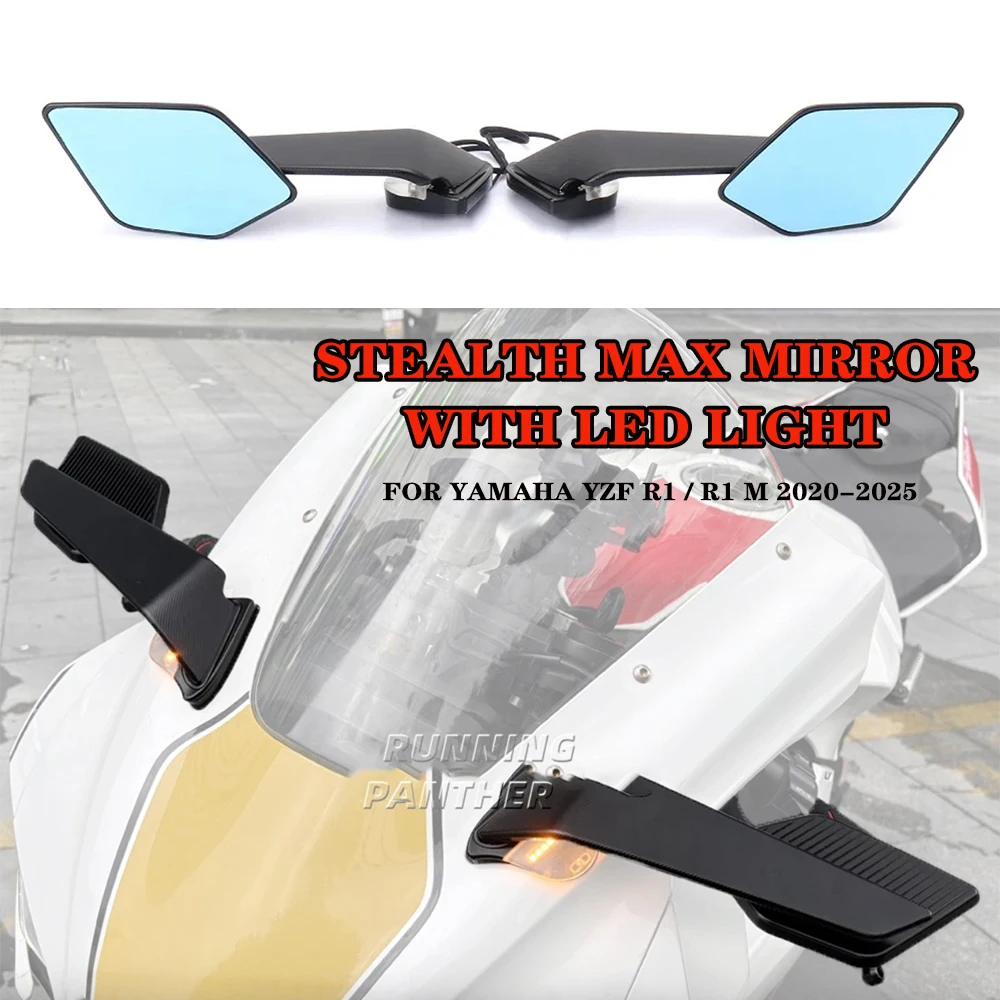

Motorcycle rearview mirror with adjustable rotating wing integrated LED light NEW 2020-2025 FOR YZF R1 R1 M New Accessories