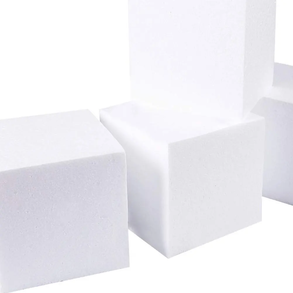 

4Pcs Foam Blocks 6inch 15x15cm Smooth Surface for Cake Decorating DIY Crafts Wedding Displays Easy to Cut Sand Paint
