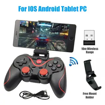 X3 kablosuz Bluetooth oyun denetleyicisi PC cep telefonu için Android IOS TV kutusu Tablet Joystick Gamepad projektör tutucu çocuklar hediye