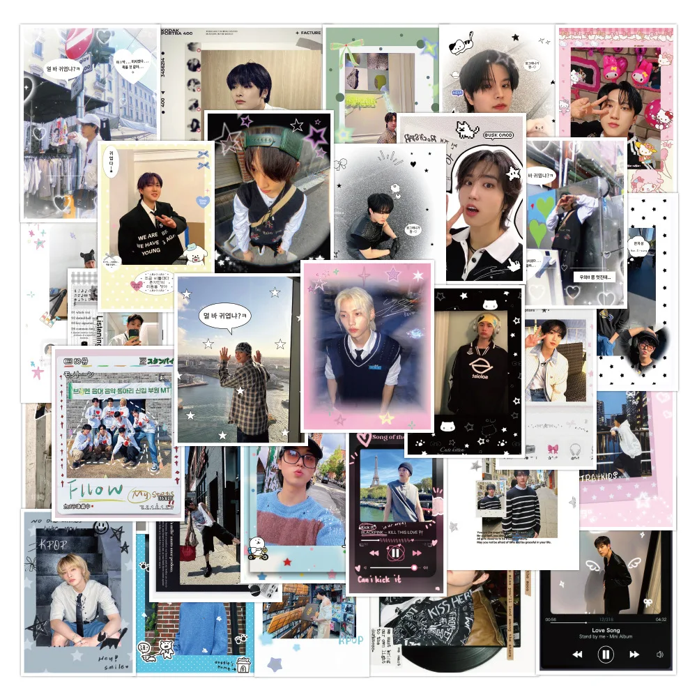 

30pcs Stray Kids Sticker Pack - High profile Instagram AZ Style Fashion Desktop Diary DIY Stickers FELIX Peripheral Gifts