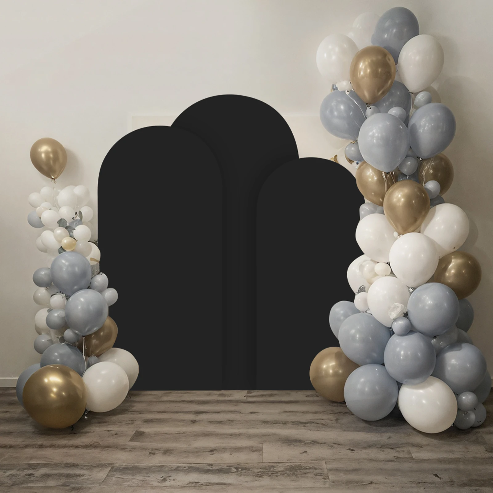 6ft 6.6ft 7.2ft Wedding Black Arch Cover 2 Sided Spandex Fitted Fabric Arch Backdrop for Birthday Party Wedding Arch Decoration.