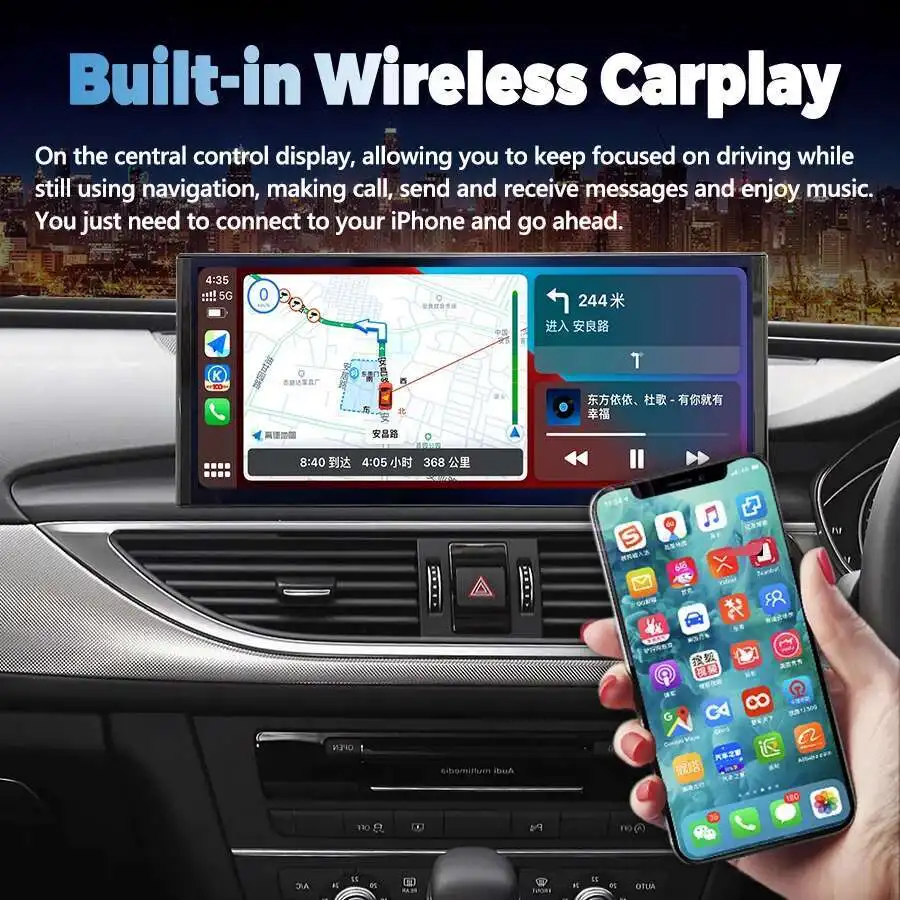 

For AUDI A6 A7 2013 -2018 Right Hand Driving Android 14 Car GPS Multimedia Video Player Stereo Wireless CarPlay 12.3Inch Screen
