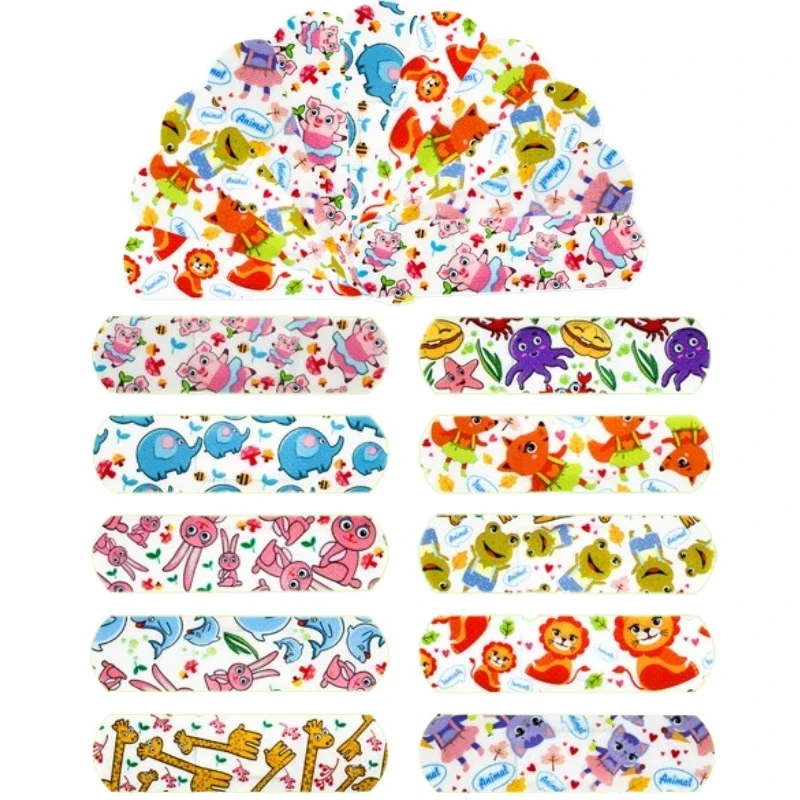 100 pz/lotto Cartoon Animal Pattern Band Aid bende adesive emostasi Kit di emergenza di pronto soccorso cerotti in gesso per ferite per bambini