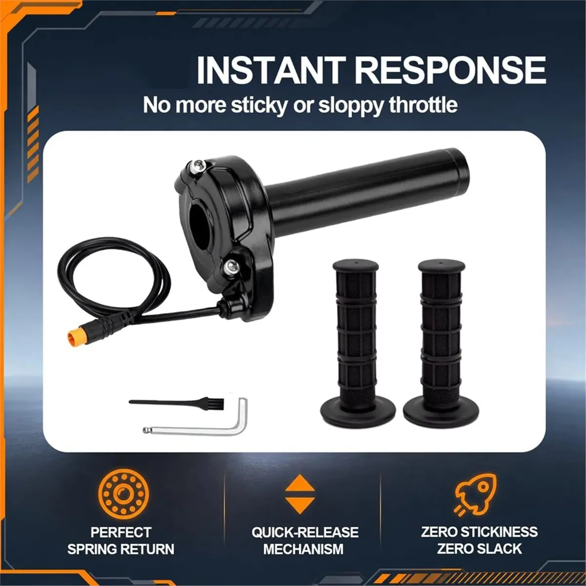 Ebike Full Twist Throttle for TST R002 12-72V, 3 Pin Ebike Throttle Grip Kit for TST Electric Dirt Bike 3