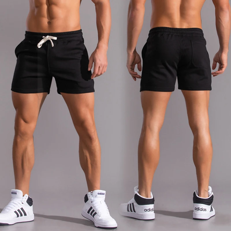 

New Cotton Men's Short Pants Summer Solid Color Sporty Casual Three-Point Trendy Tight plus Size Shorts for Men