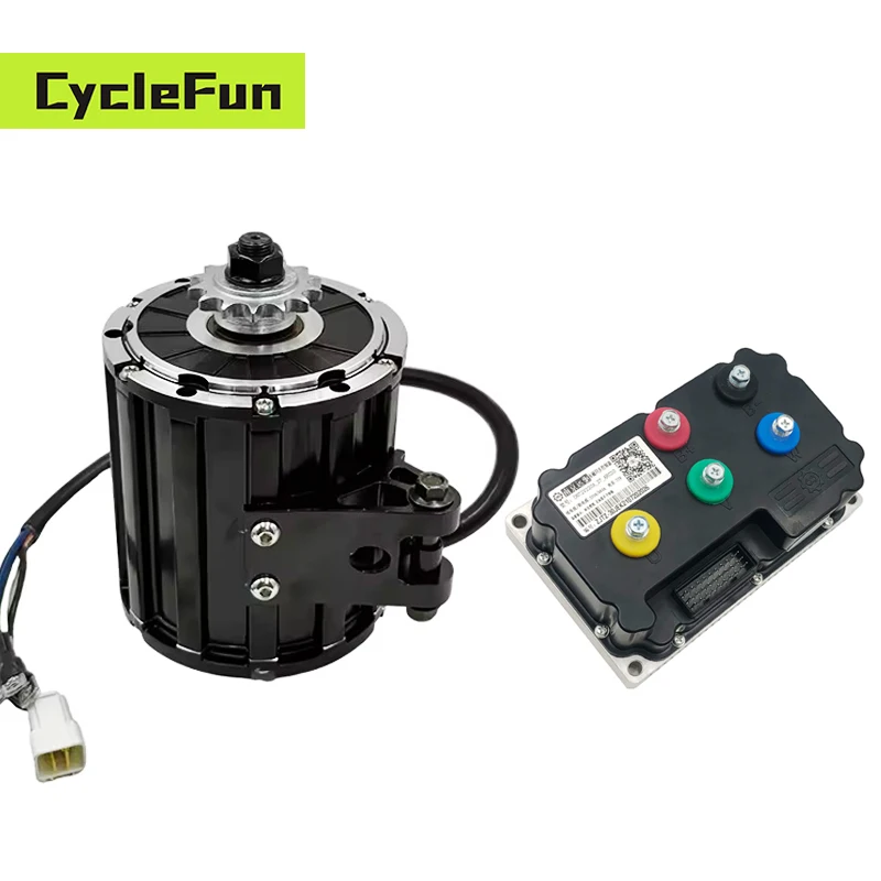 

QS120 2KW 72V PMSM Mid Drive Motor 4600RPM 70H Hall Sensor Belt or Sprocket with Fardriver ND72300 Controller for E-Scooter