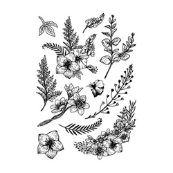 Sketching Flower Plant Clear Transparent Stamps Seal for DIY Scrapbooking Card Rubber Stamps Making Photo Album Handemade Crafts