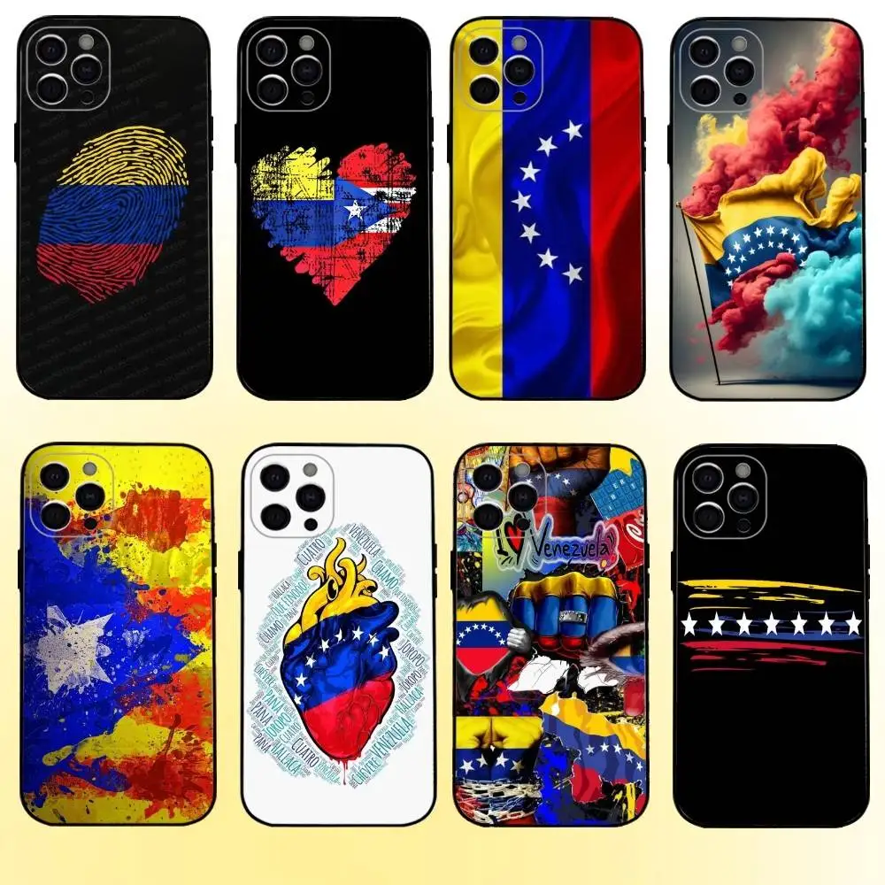 

Venezuela Venezuelan Flag Phone Case For iPhone17,16,15,14,13,12,11 Plus,Pro Max Soft Black Cover