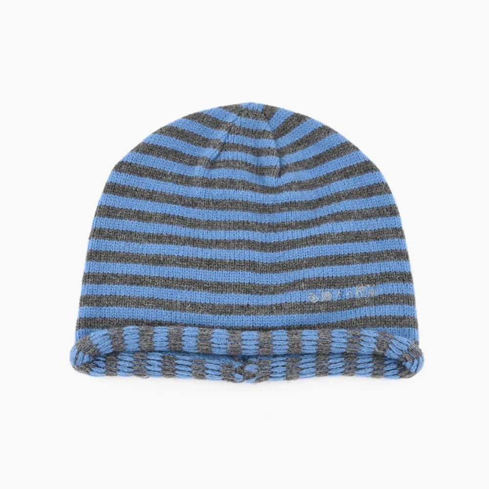 Fashionable Large Head Size Striped Knit Beanie Soft Warm Cold Proof Autumn Winter Skullcap Windproof Pull-On Cap Men Women