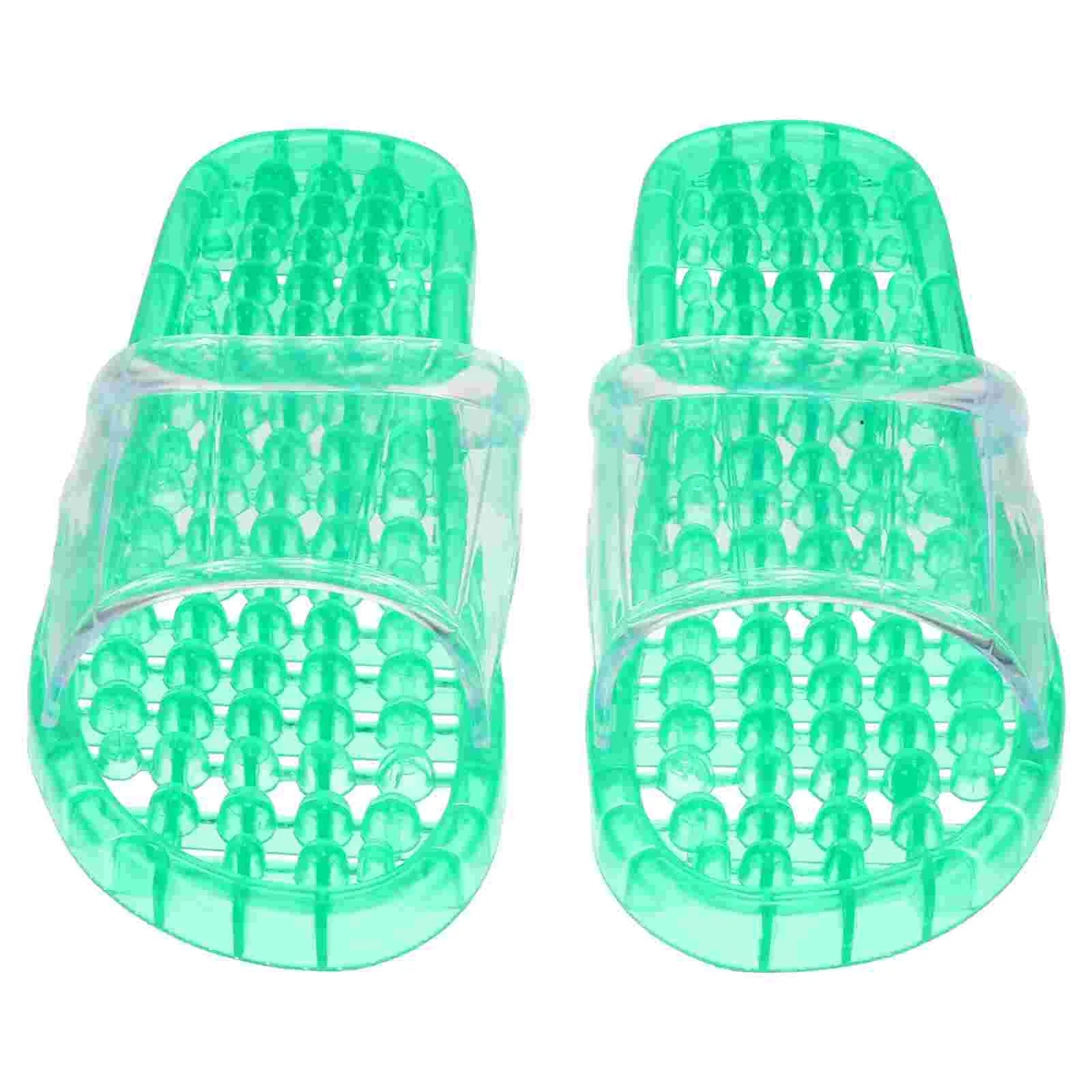 

Slippers Breathable Green Quick Drying Shower Draining Bathroom Beach Take Open-toe Massage Bathing Pvc