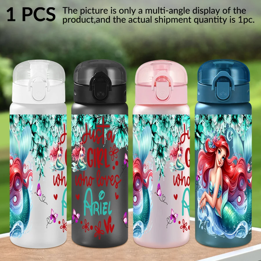 

1Pc Disney Mermaid Ariel pattern 26oz plastic water bottle outdoor sports water cup birthday/back to school gift
