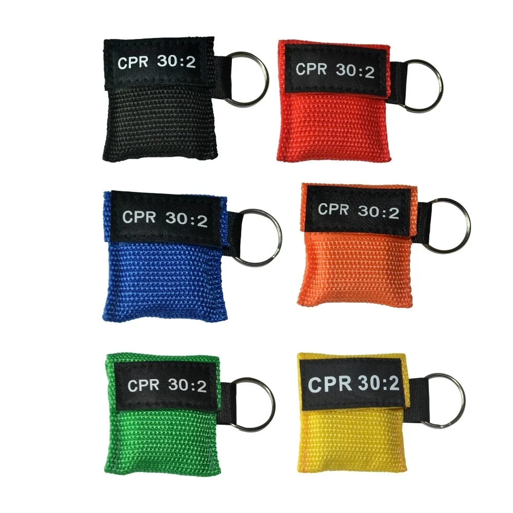 

100Pcs/Pack CPR 30:2 Face Shield cpr Keychain For First Aid Training CPR Barrier Valve Health Care