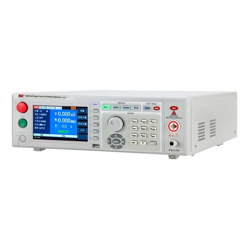 

Rek RK9910AY Programmable Medical Voltage Tester, Voltage AC 0.05-5KV DC 0.05-6KV,Current AC 0.001mA-10mA DC 0.1UA-5mA