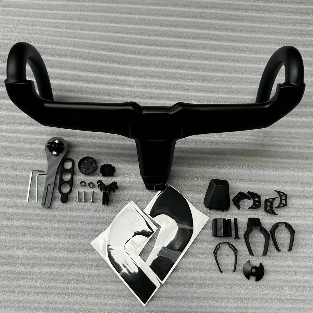 Anti-slip Gravel Bike Ultralight Road Bike Handlebar for Full Internal Wiring Premium Carbon Fiber Aero Road Handlebar