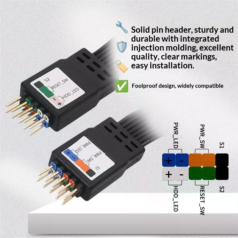PC Motherboard 9Pin Header Cable Flat Extension 20 30 50cm Lengths for USB Front Panel DIY Upgrade Projects