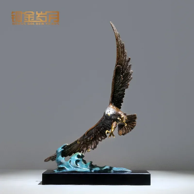 Bronze Eagle Statue Bald Eagle Bronze Sculpture With Marble Base Bronze Animals Art Figurine For Home Decor Ornament Crafts Gift