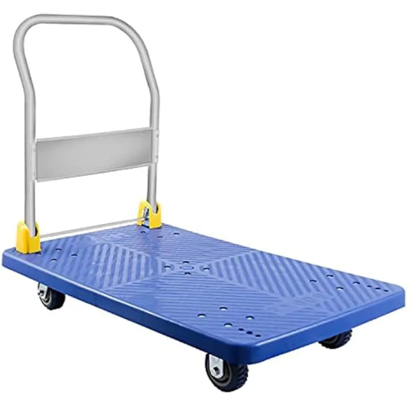 Platform Truck with 440lb Weight Capacity and 360 Degree Swivel Wheels, Foldable Push Hand Cart for Loading and Storage