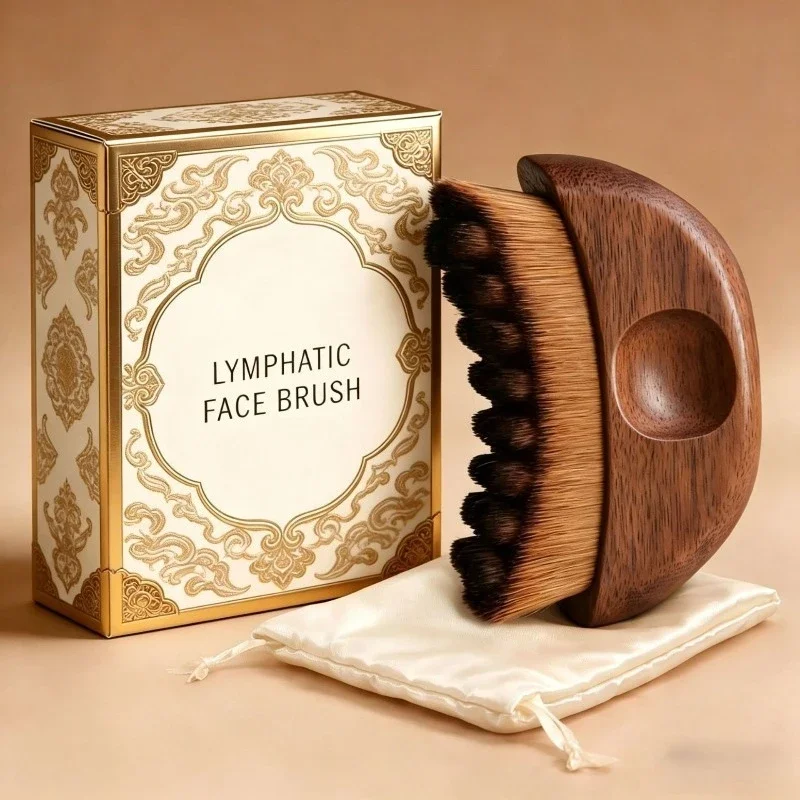 Facial Guasha Brush Massager for Lymphatic Contour Skin Scraping Body Sculpting Drainage Facial Massage Tool