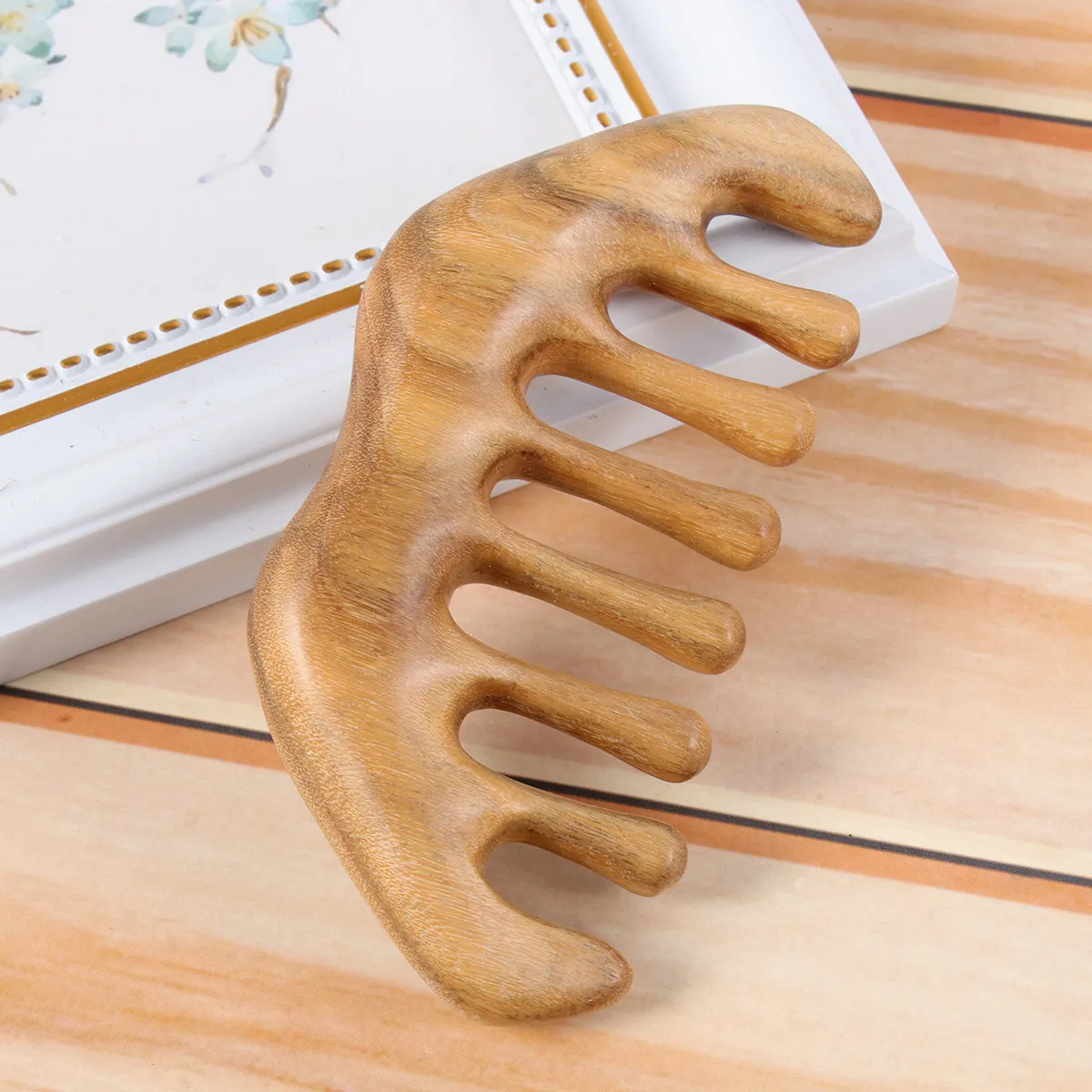 

Green Verawood Sandalwood Comb Wooden Hair Brush Natural Scalp Massage Comb Stimulating Blood Circulation Hair Care