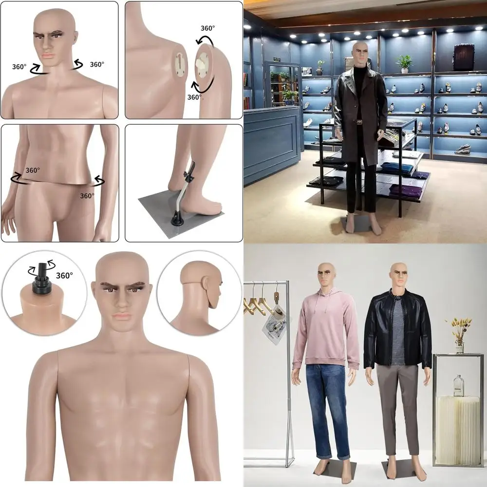 

Регулируемый мужской манекен в полный рост с металлическим основанием, высота 73 дюйма