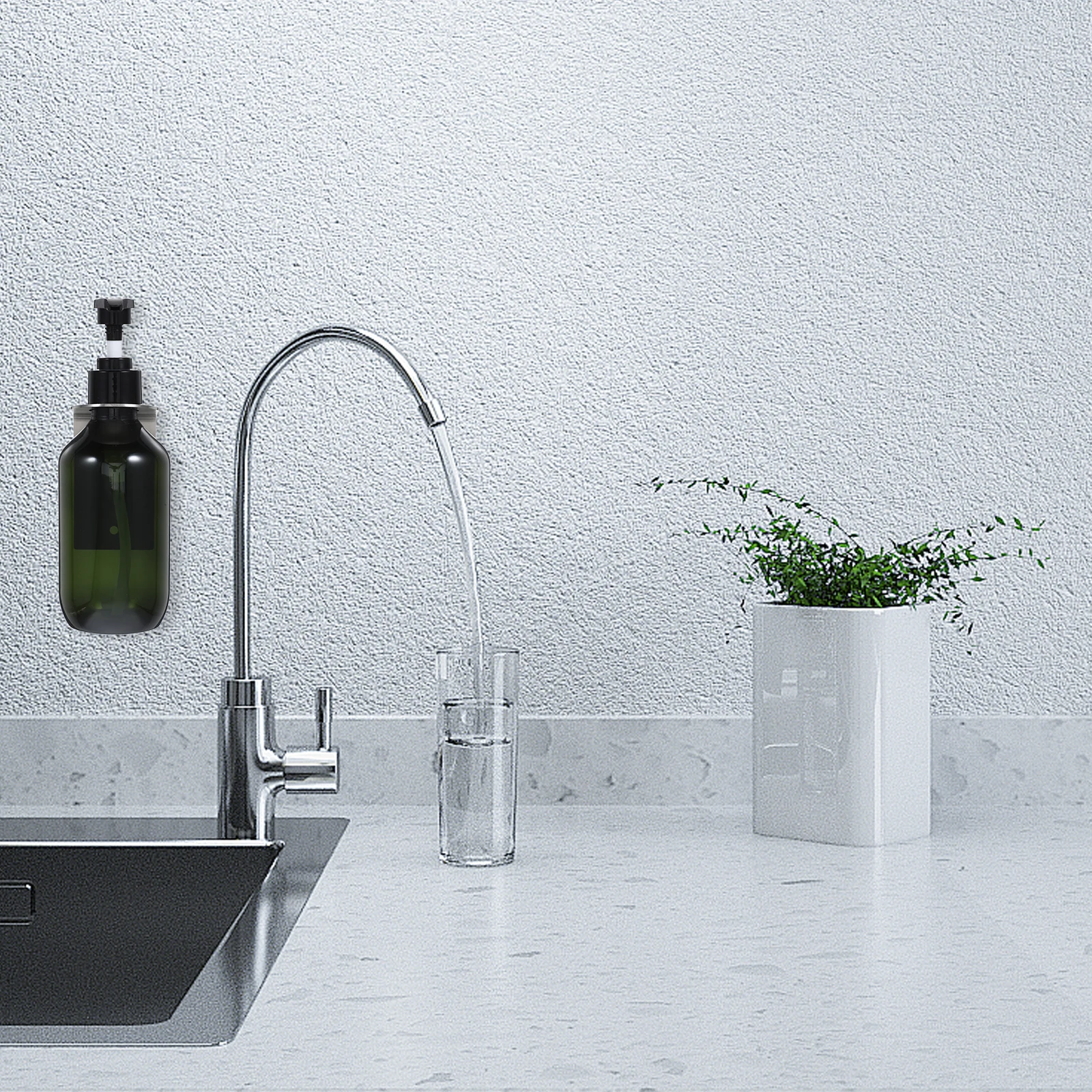 

Stainless Steel Soap Dispenser Set Refillable Shampoo Bottles Wall Mounted H Soap Bathroom Liquid Holder Shower Gel Pump Design