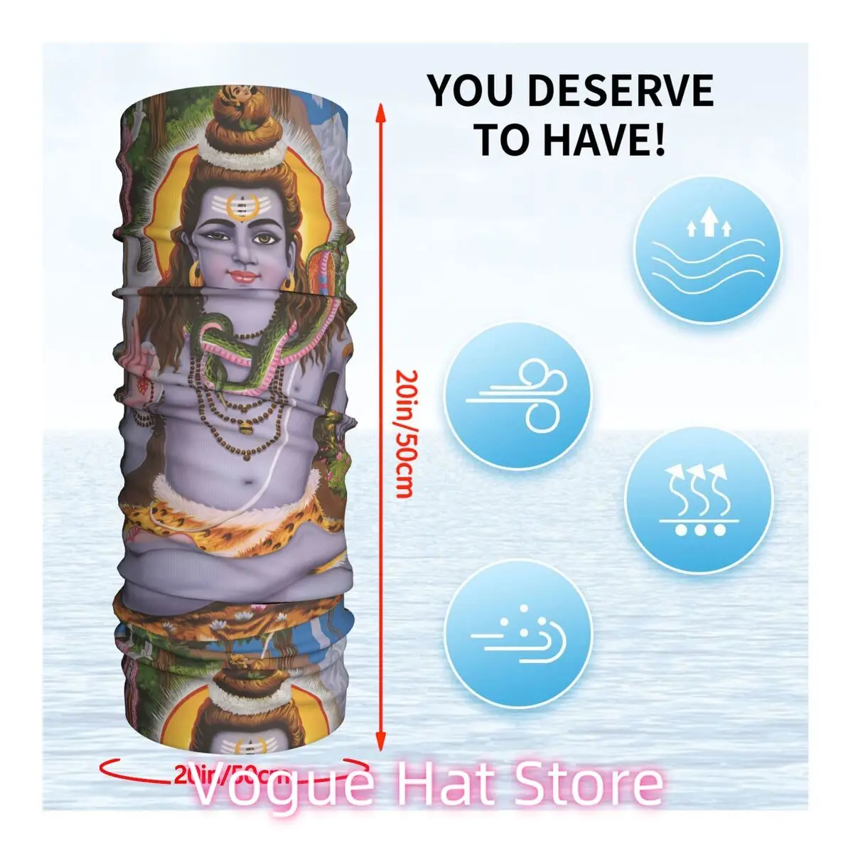 Shiva Retro Headband Pescoço Fino Homens Mulheres Caminhadas Tubo Cachecol Rosto