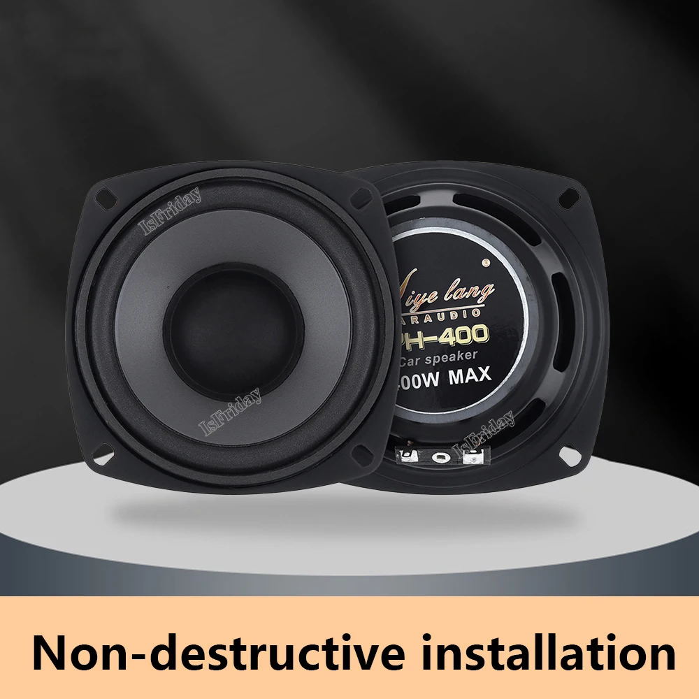 1 PC 4 Inch 400W 2-Way Car HiFi Coaxial Speaker Vehicle Door Auto Audio Music Stereo Subwoofer Full Range Frequency Speakers