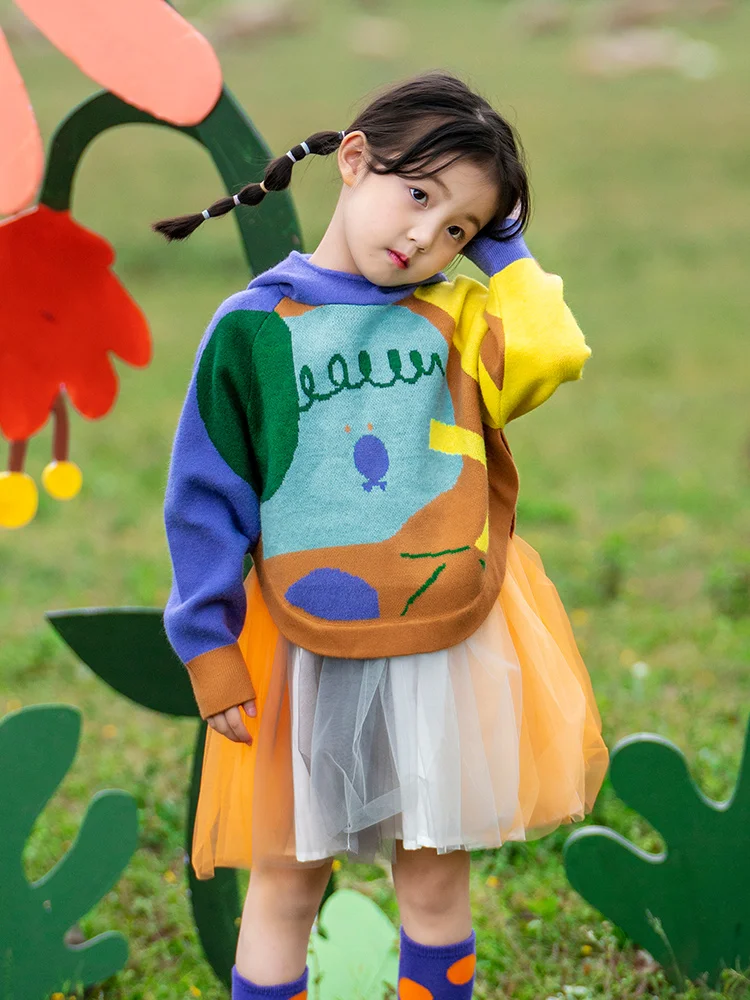 

24M 8Y Baby Girls Skirt Sets Full Sleeve Hoodies + Dress Patchwork 2022 Spring Autumn Fashion Kids Clothes 90cm 150cm Leisure