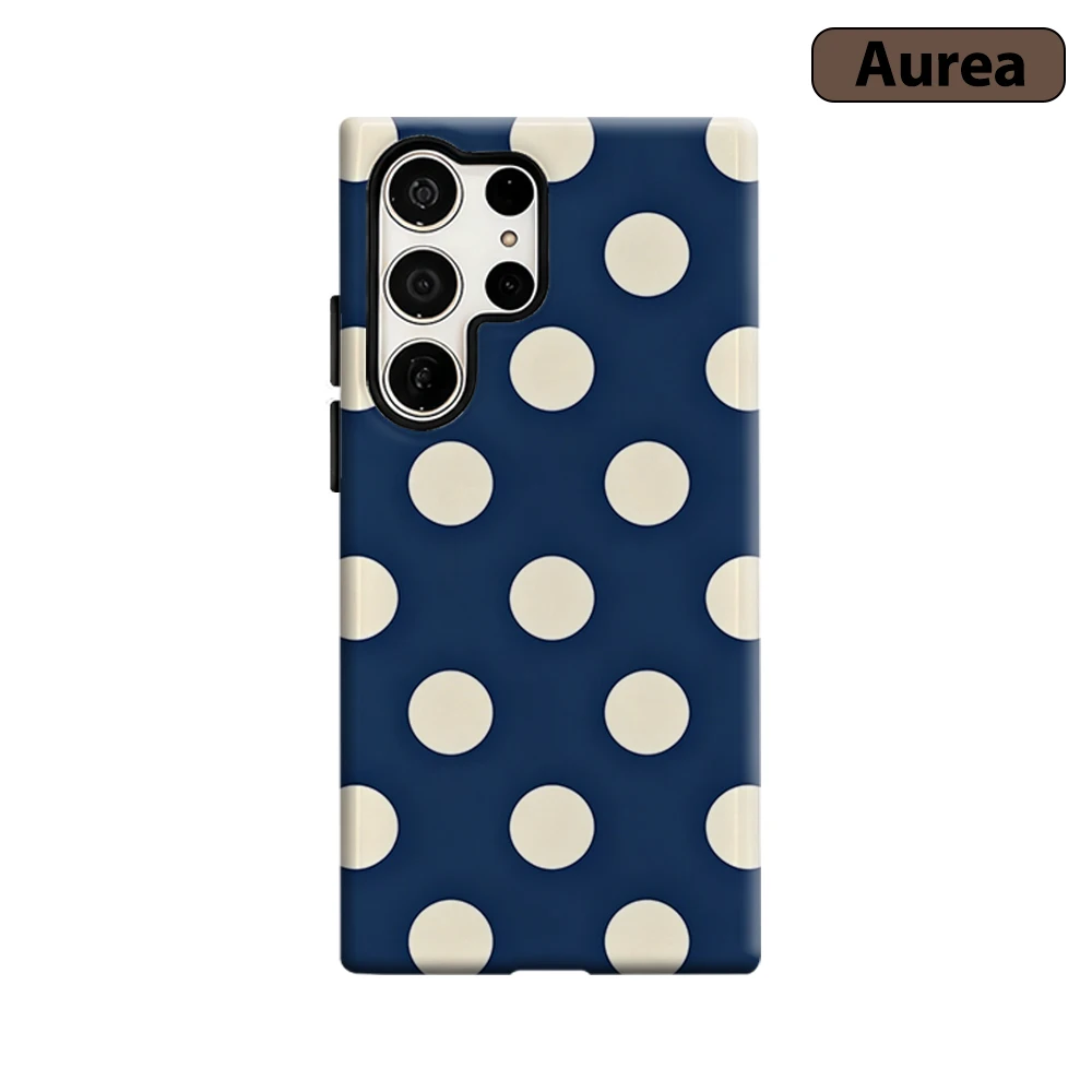 Classic Navy Dot Phone Case for Samsung Galaxy S26 S25 Ultra S24 S23 Ultra Plus Shockproof Double layer tough Back Cover