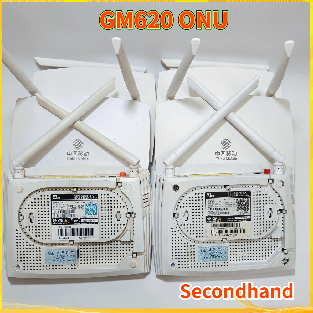 English GM620 ONU Secondhand 1GE+3FE WLAN+2.4g&5g WIFI AC GPON GM620 ONU ONT FTTH Optical English Version Router Without Power