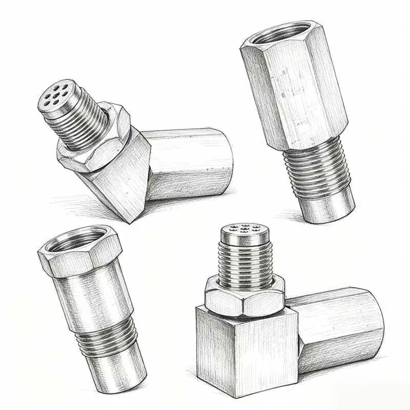 45 Degree M18x1.5 Stainless Steel Oxygen Sensor Extension Connector 304 Material for Automobile Exhaust Pipe Modification