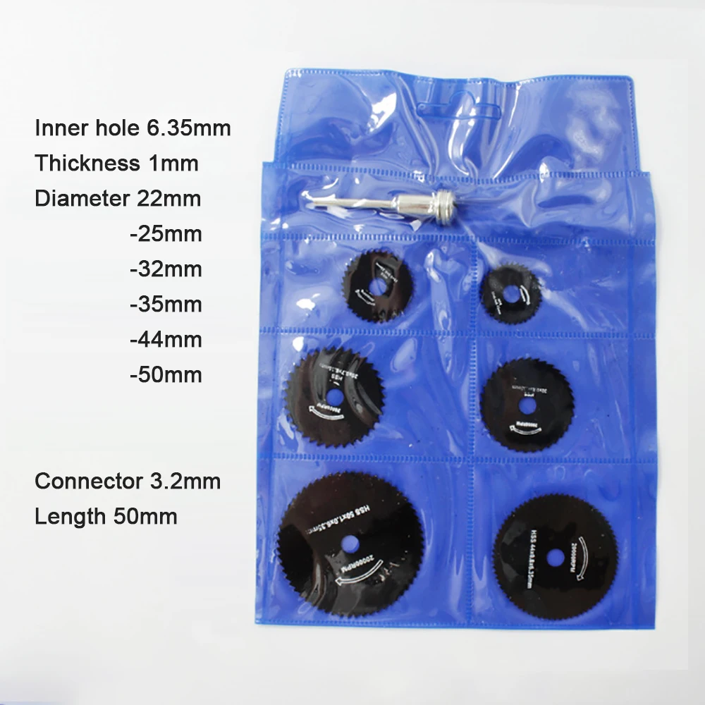 6 قطع/7 قطع مجموعة شفرات منشار دائري صغير - أقراص قطع من الفولاذ المقاوم للصدأ للخشب - متوافقة مع الأدوات الكهربائية الدوارة #2