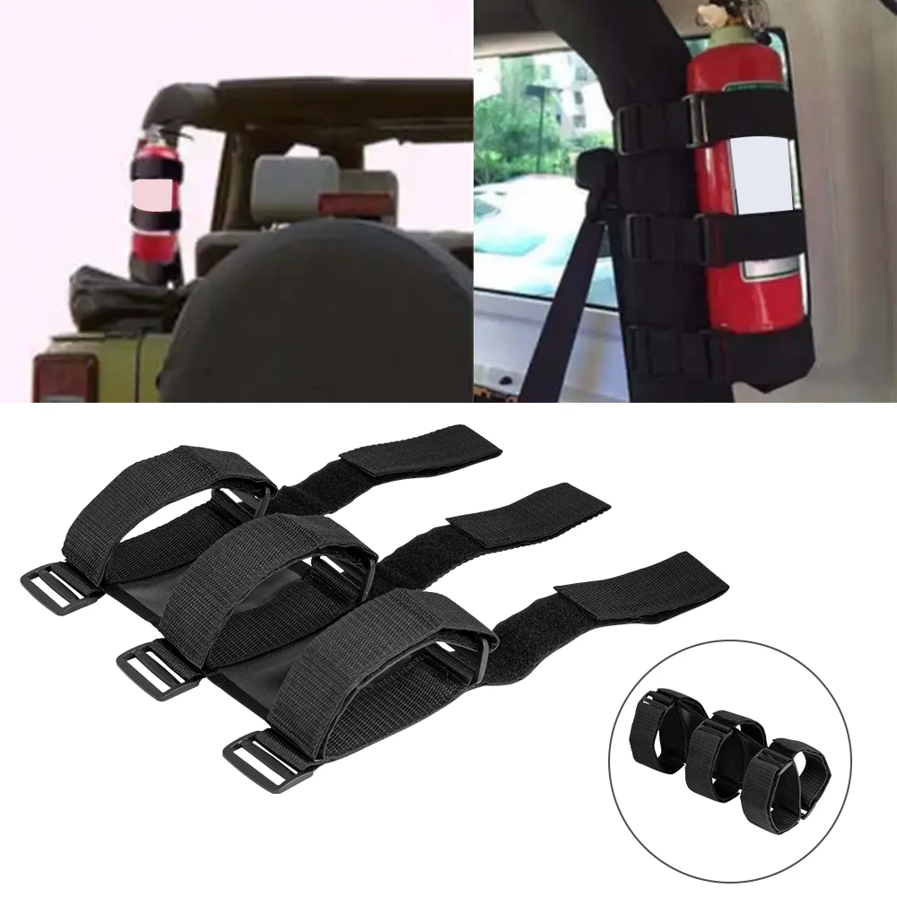 مثبت طفاية قابل للتعديل ، لفة سيارة من قماش أكسفورد ، حزام حامل طفاية حريق لسيارة جيب wringler j JK JL-Strap #4