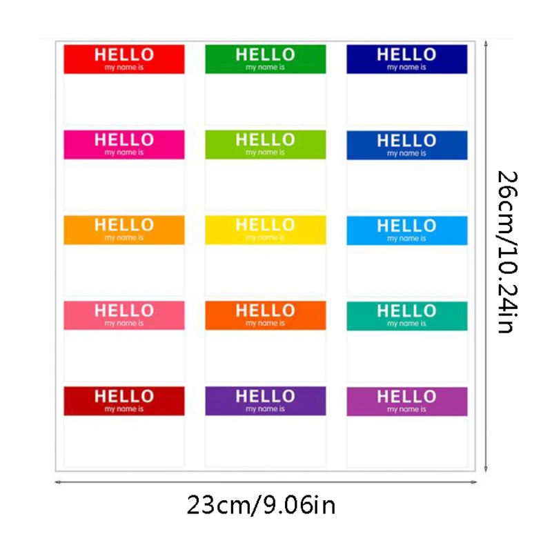 5 Sheets/ 75 Pcs Hello My Name Adhesive Multi-purpose Labels Stickers Gift Name Tags Sticker Present