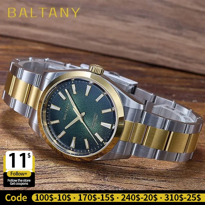Baltany Herren 39 mm geräuchertes Zifferblatt mechanische Sportuhr S4105 Luxus-Saphirglas-Kleid-Automatik-Armbanduhr 200 m wasserdicht