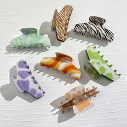 Acetate Cows Print Hair Claw Clip For Women Gilrl Trendy Ponytail Crab Hairpins Hair Stying Tool Barrettes Clomp Accessories