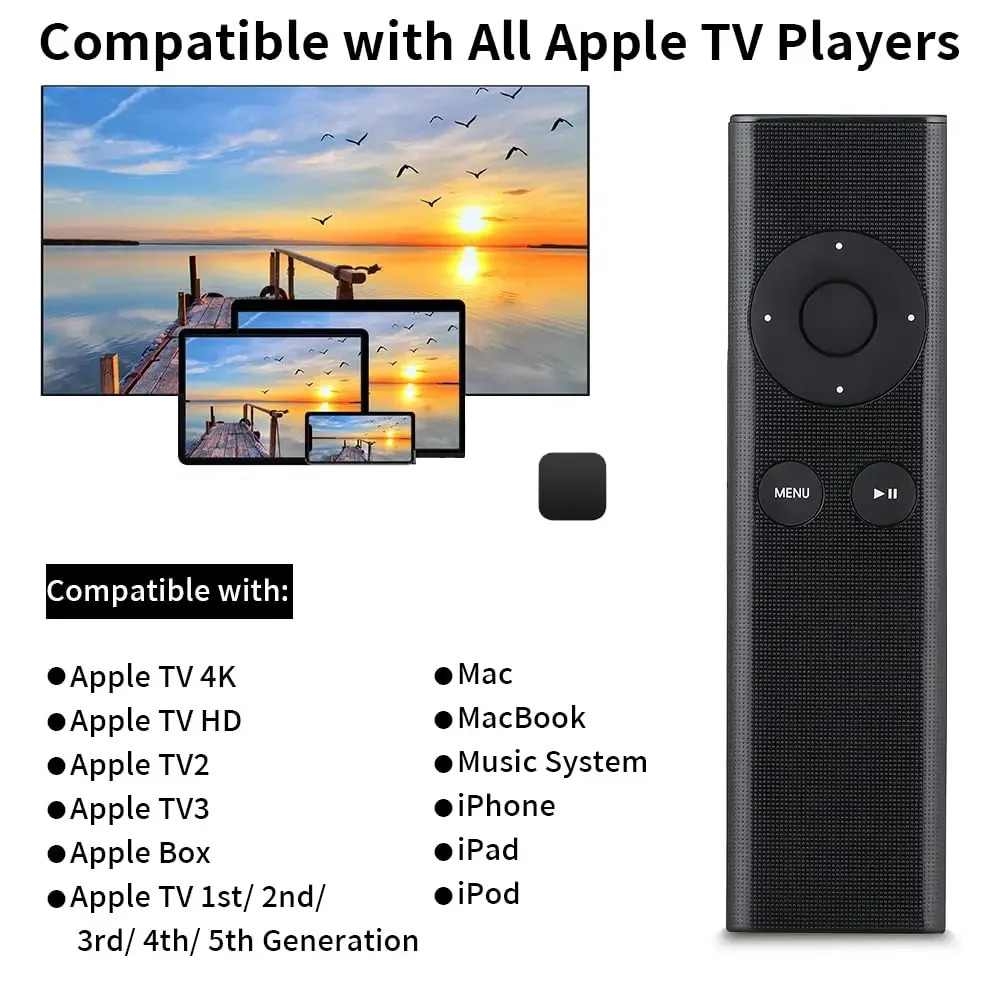 Remote Control for Apple TV 4K HD TV 1st 2nd 3rd 4th 5th TV2 TV3 Box for iPhone iPad Mac MacBook MC377LL/A A2169 A1842 A1625