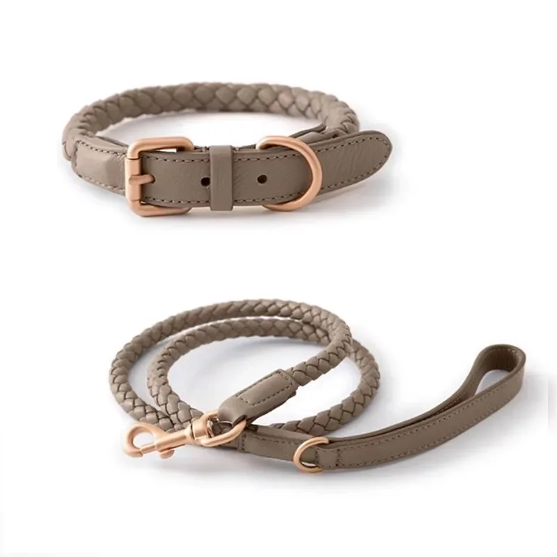 

Dog Collar Traction Medium Dog Neck Ring Pet Weaving High-end Personality