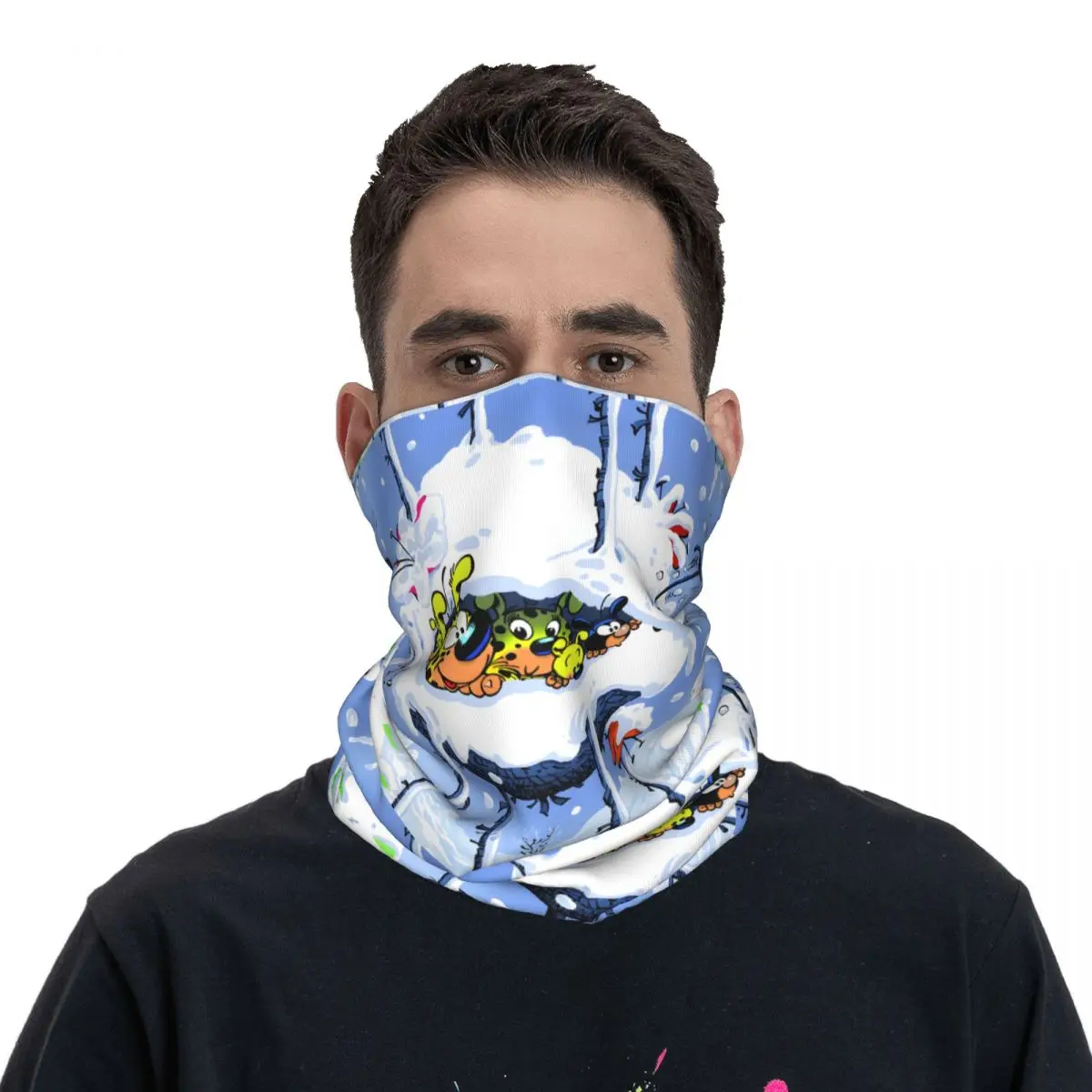 Marsupilami-Couvre-cou bandana unisexe pour adultes, cagoule ronde, écharpe respirante, cyclisme, 3