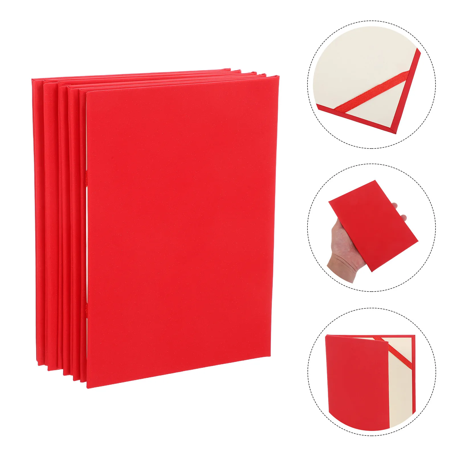 

5Pcs Red Solid Color Blank Diploma Holders A5 Certificate Covers Professional Graduation Ceremony Certificate Paper Holder Bulk