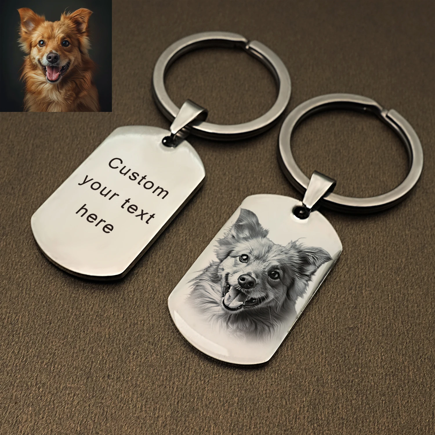 Portachiavi con foto personalizzato, portachiavi con foto personalizzate per coppia, regalo per lui, regali commemorativi per animali domestici, portachiavi per uomini e donne