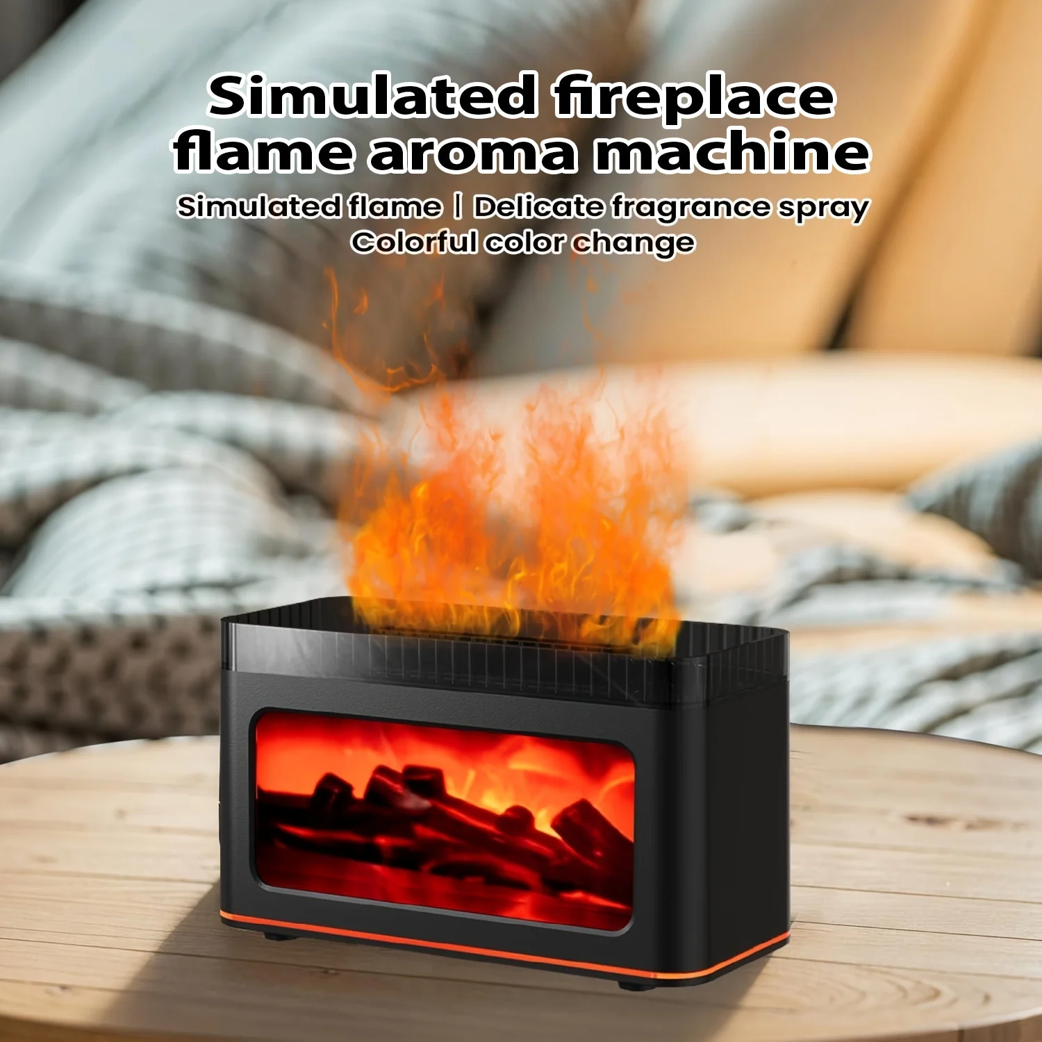 موقد صغير ناشر رائحة يخلق جوًا احتفاليًا 7 ألوان لهب تأثيرات الإضاءة مثالية لهدايا السنة الجديدة ديكور المنزل