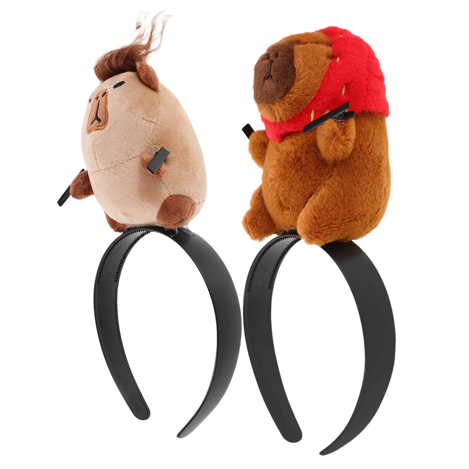 

2 шт. Забавные повязки на голову с капибарами, мультяшные повязки для волос в виде животных, для дня рождения, Хэллоуина, вечеринки в зоопарке, реквизит для фотозоны, фестиваля, для умывания